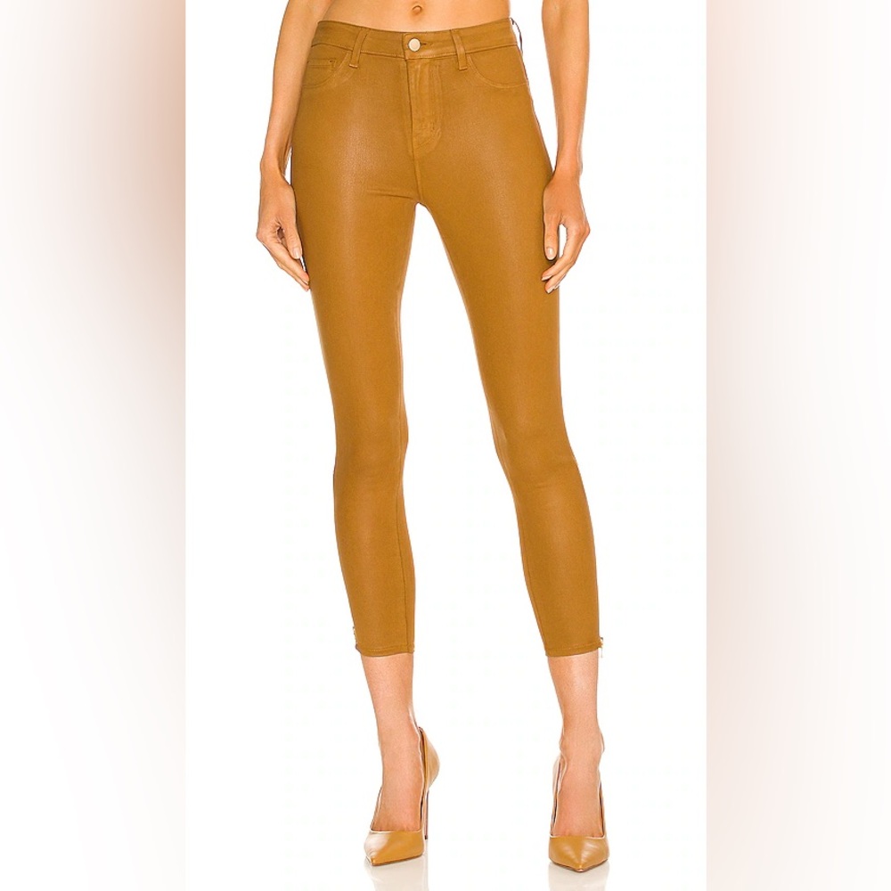 L’AGENCE Sabine zip skinny high rise JEANS in Dark Khaki